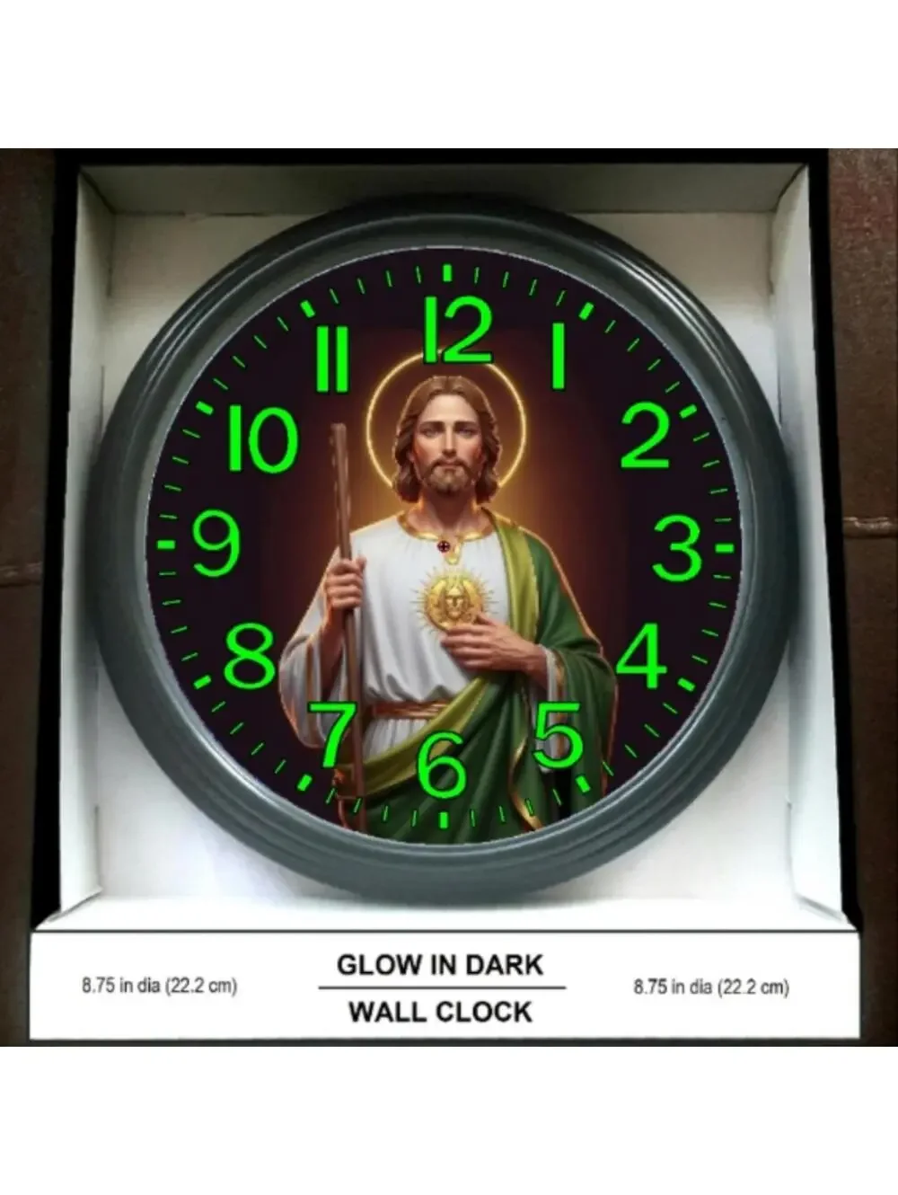 San Judas Tadeo Glow In The Dark Wall Clock New!